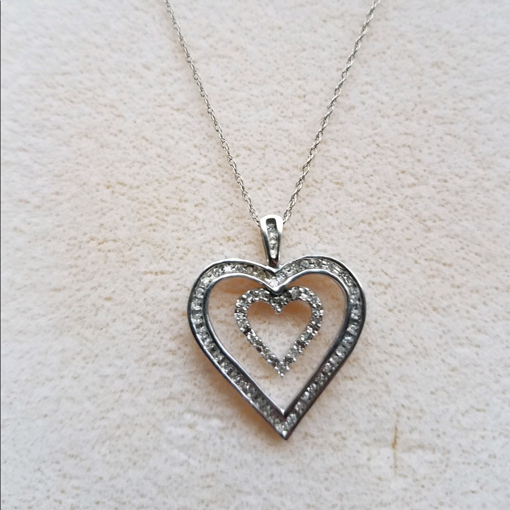 White gold heart necklace